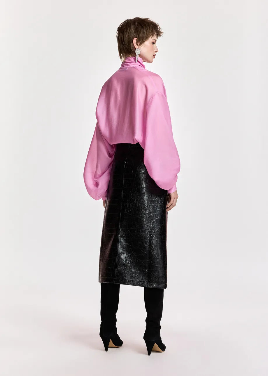 Essentiel Antwerp Karismatic Pink Pussy-Bow Top