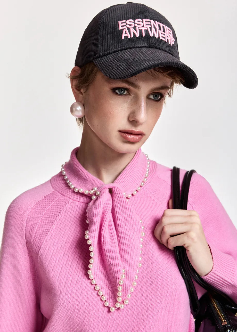 Essentiel Antwerp Kasa Pink Beaded Pullover