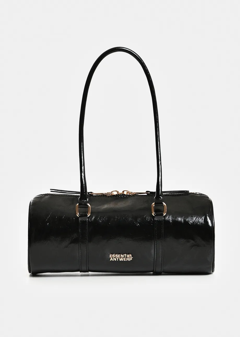 Essentiel Antwerp Kenneth Shiny Tube Black Handbag