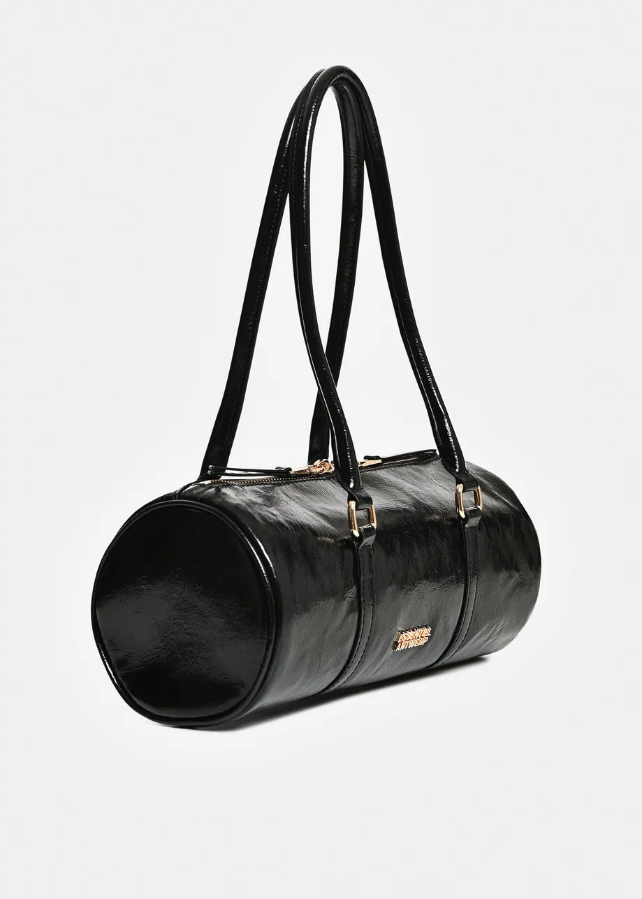 Essentiel Antwerp Kenneth Shiny Tube Black Handbag