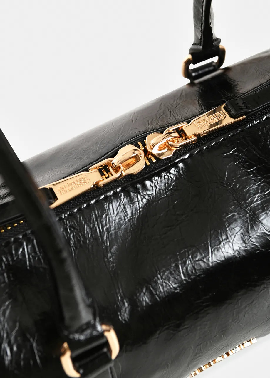Essentiel Antwerp Kenneth Shiny Tube Black Handbag