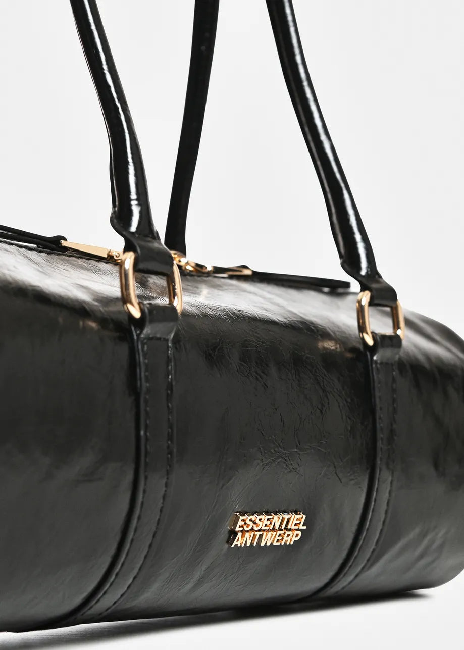 Essentiel Antwerp Kenneth Shiny Tube Black Handbag