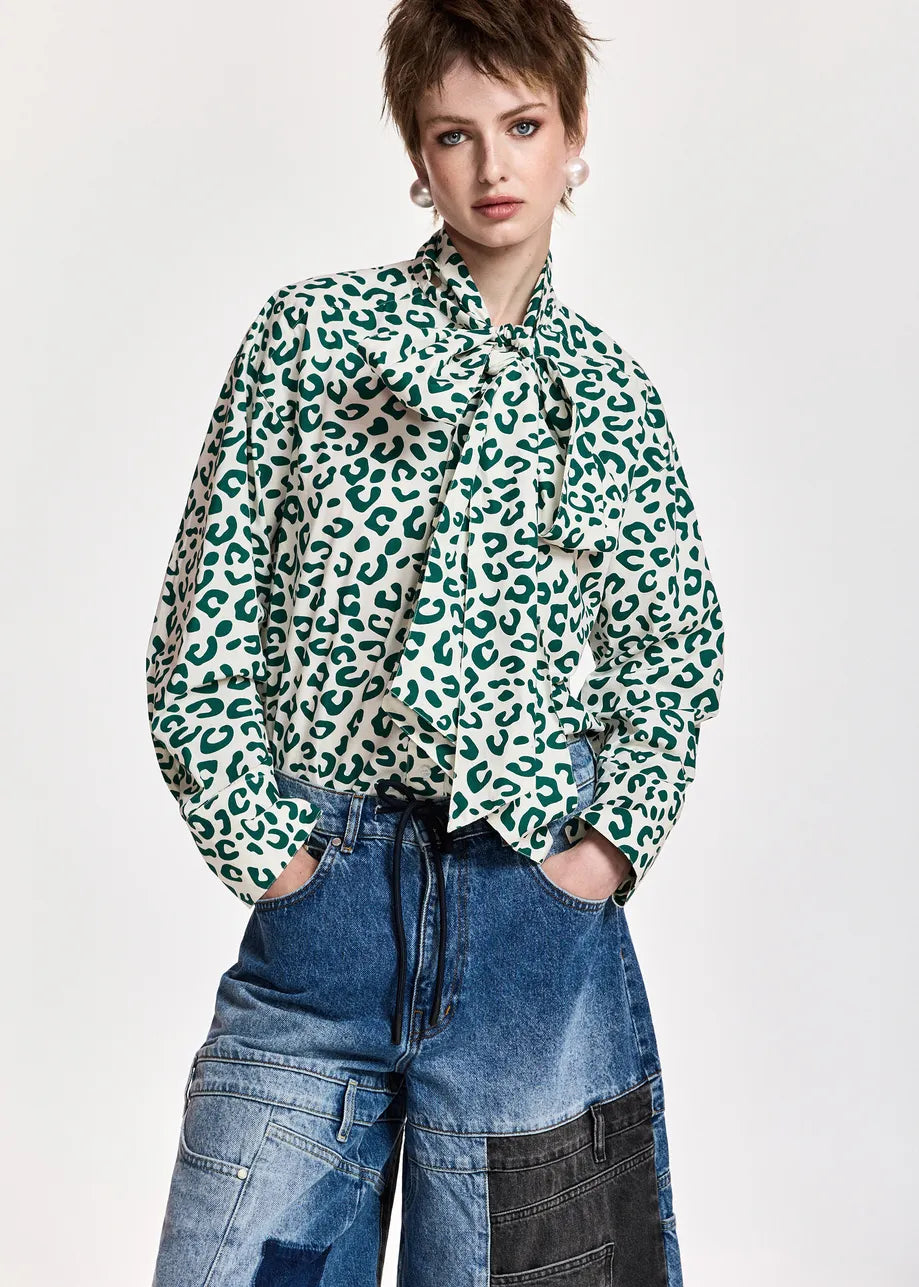 Essentiel Antwerp Khaleesi Off-White Pussy Bow Tie Shirt