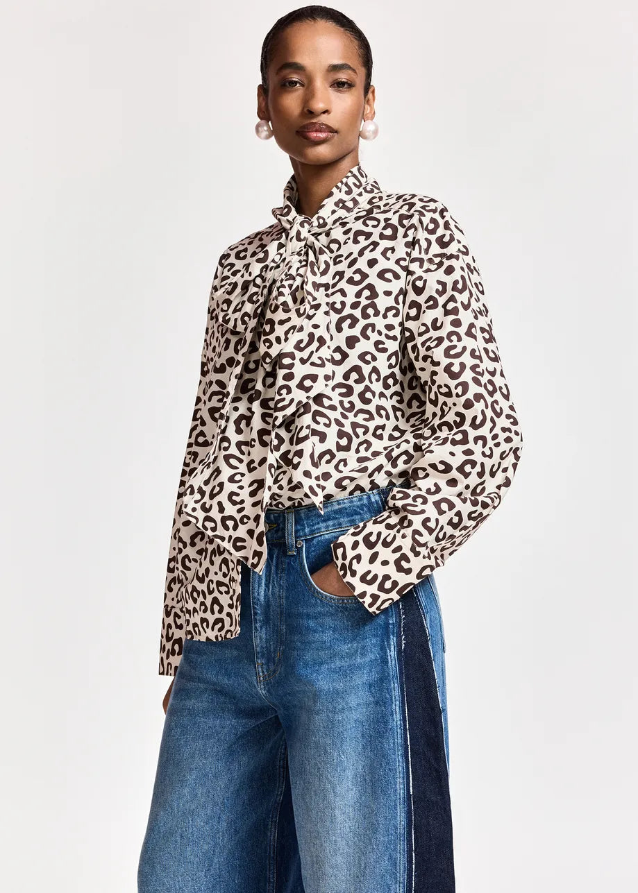 Essentiel Antwerp Khaleesi Bear Me Pussy Bow Tie Shirt