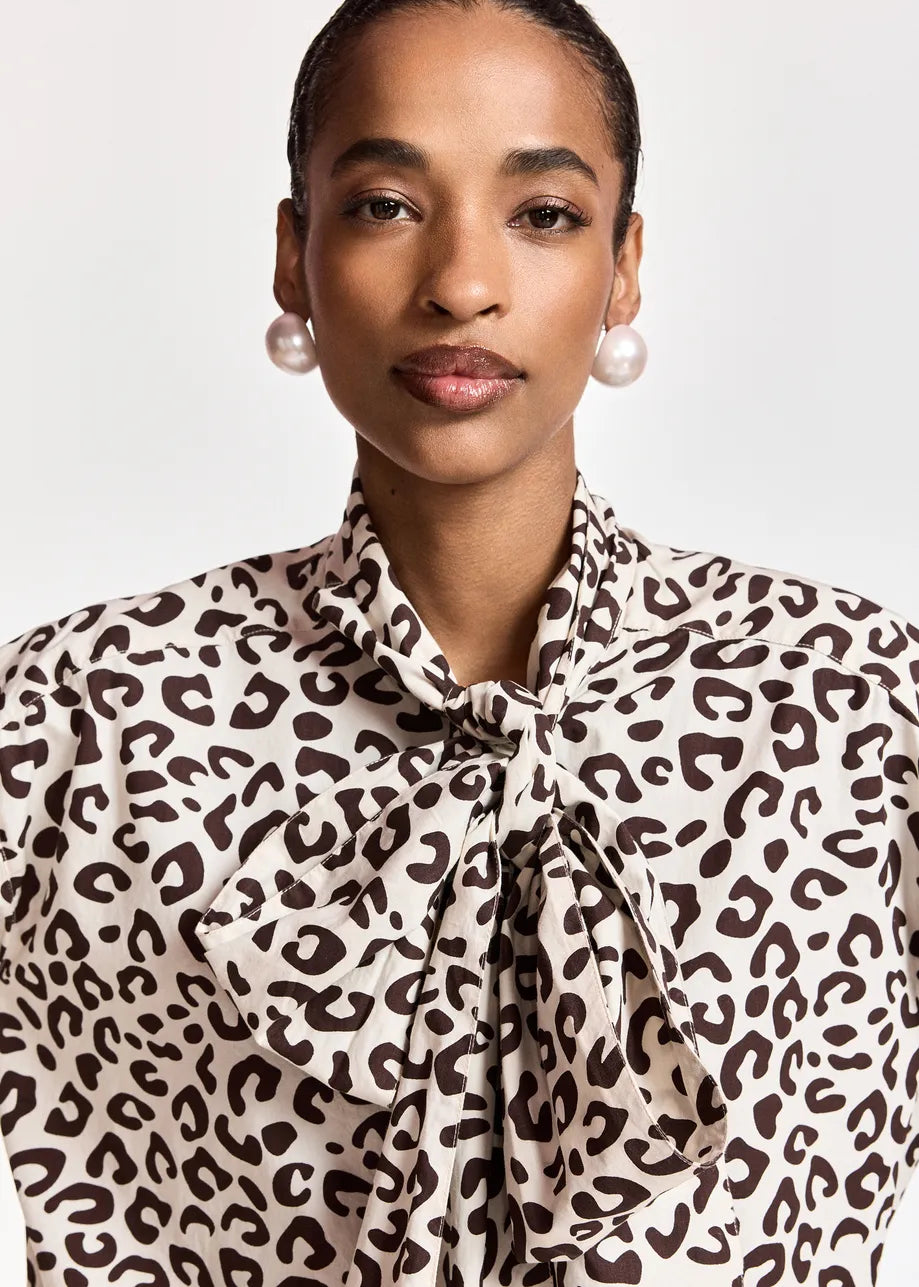 Essentiel Antwerp Khaleesi Bear Me Pussy Bow Tie Shirt