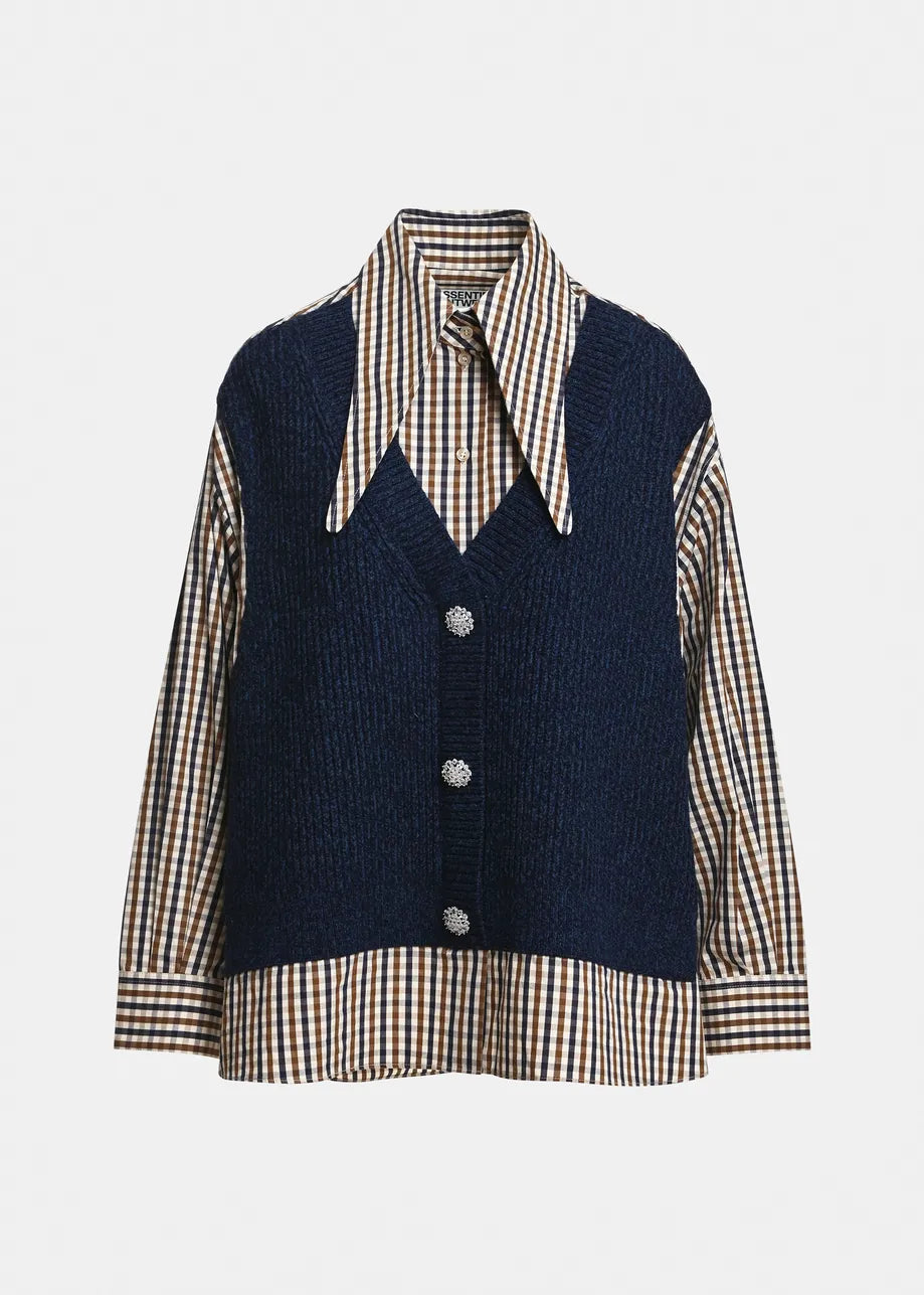 Essentiel Antwerp Kute Fabric Mix shirt