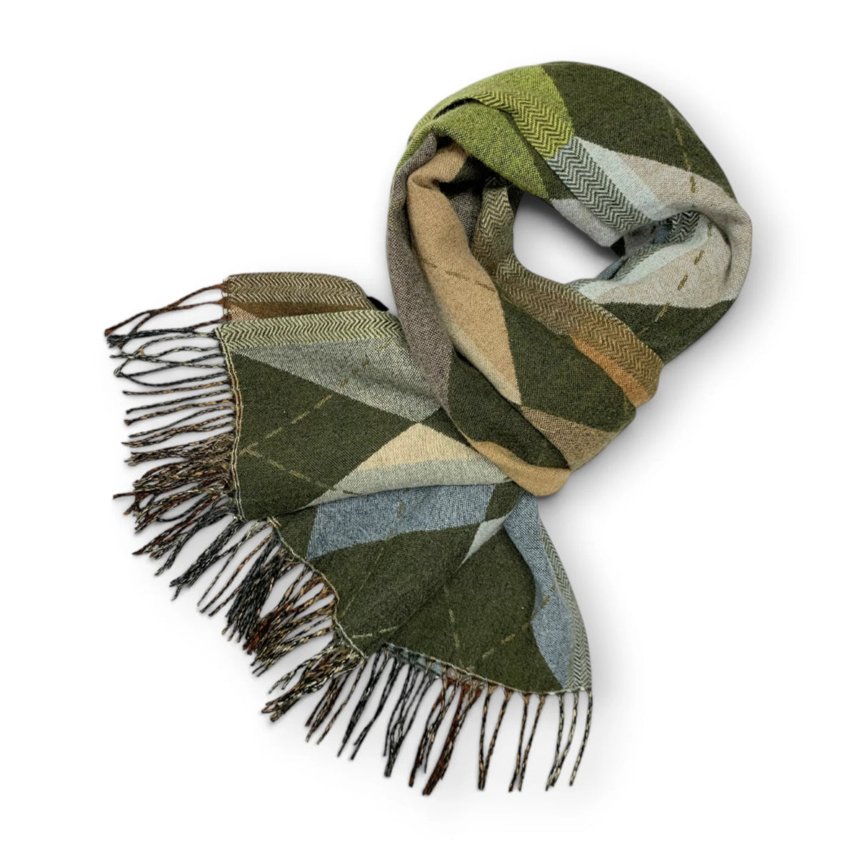 Precious Argyle Diamond Wool Blend Scarf