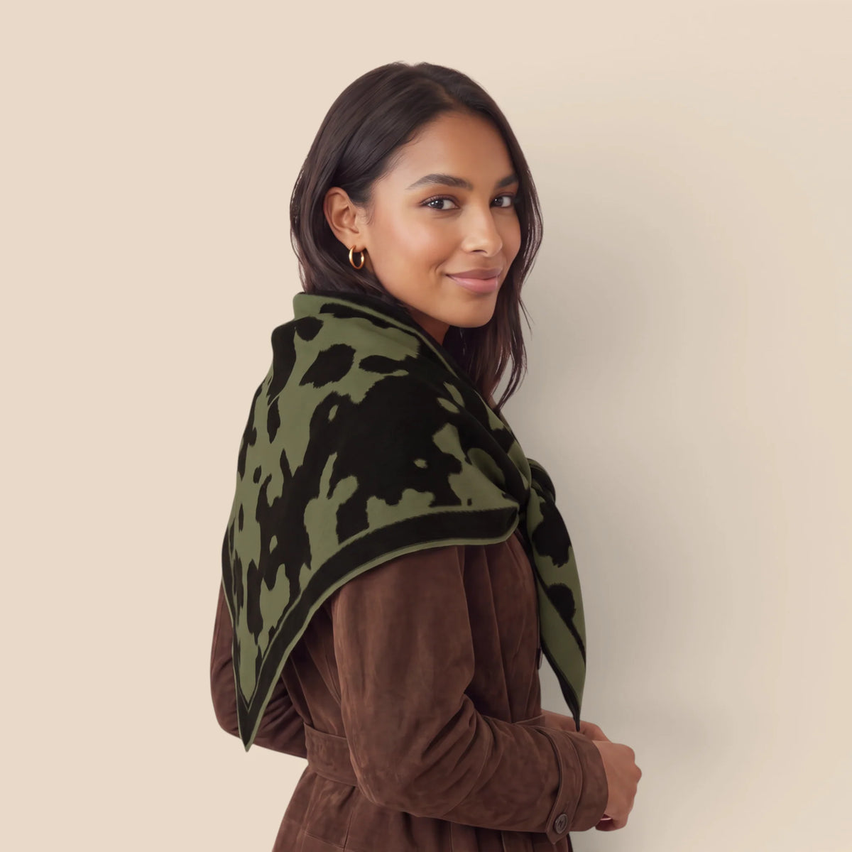 Precious Camouflage Wool Blend Scarf