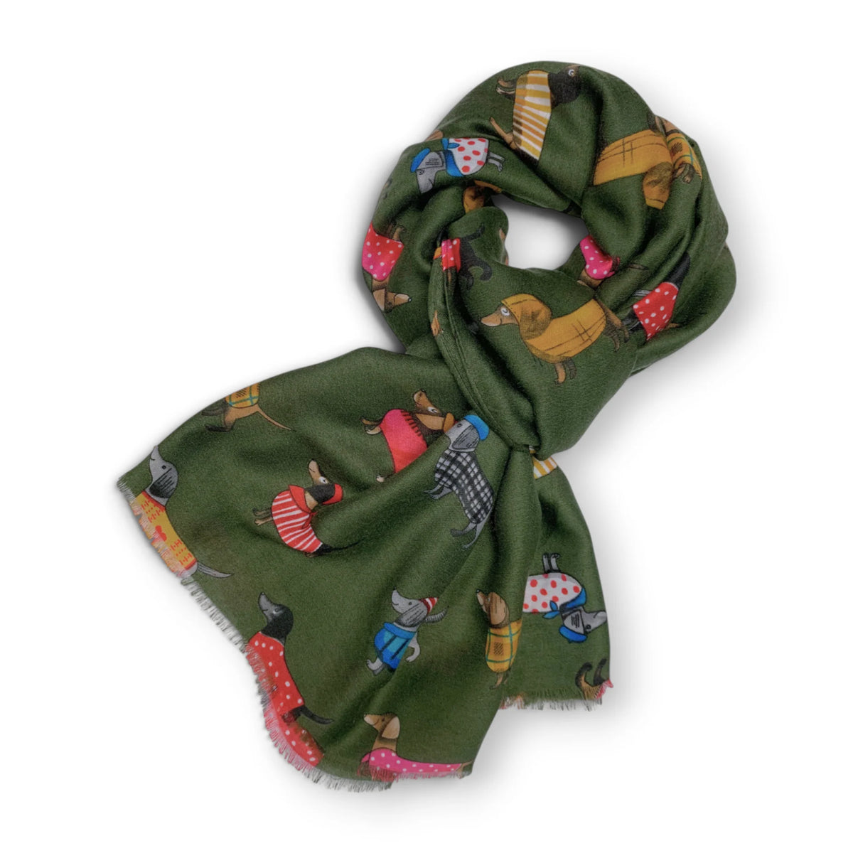 Precious Sausage Dogs Cotton Blend Scarf