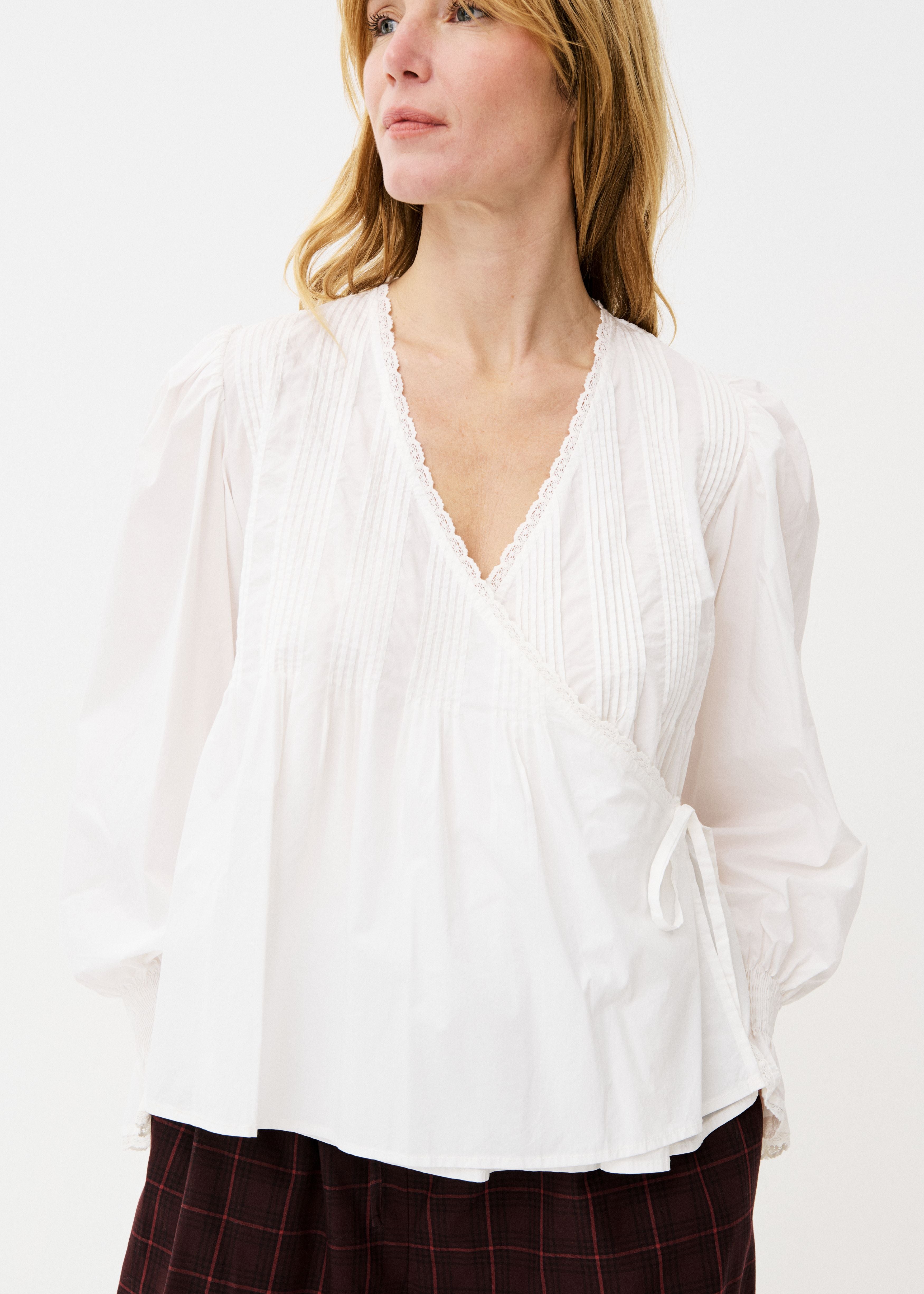 Maison Anana White Myriam Wrap Blouse
