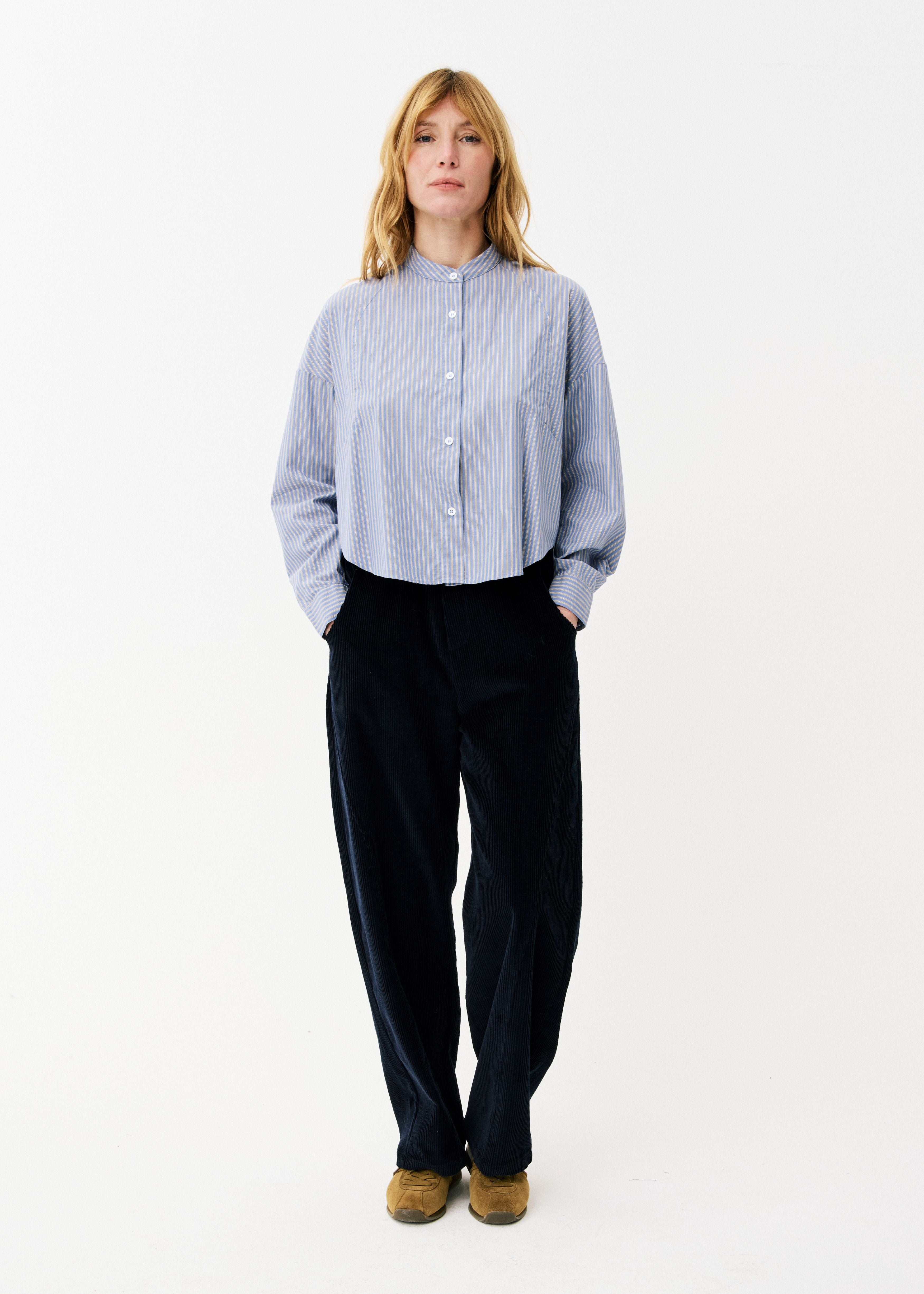Maison Anana Blue Corduroy Lilya Trousers