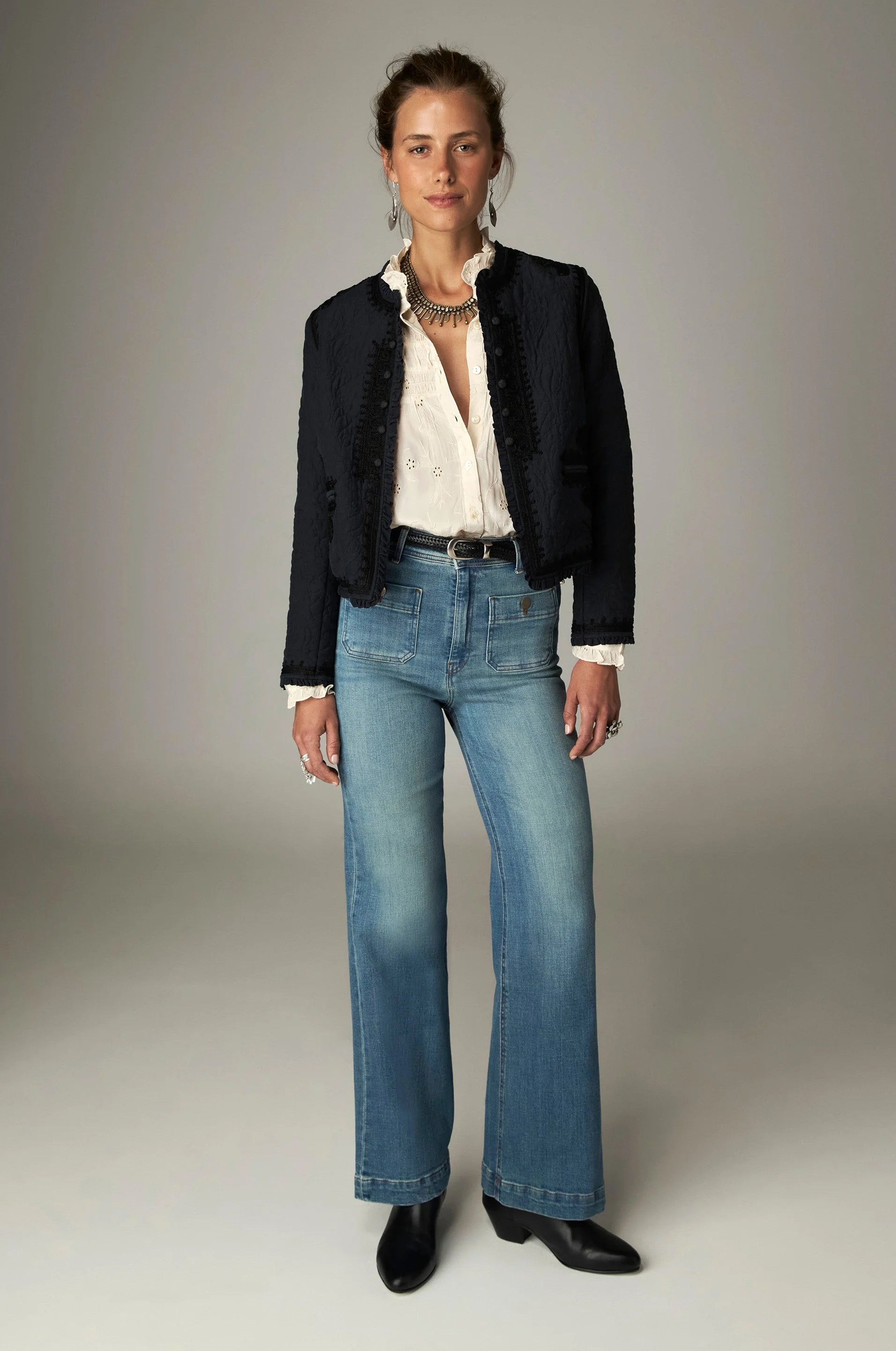 Maison Hotel Paco Ceniza Embroidered Jacket