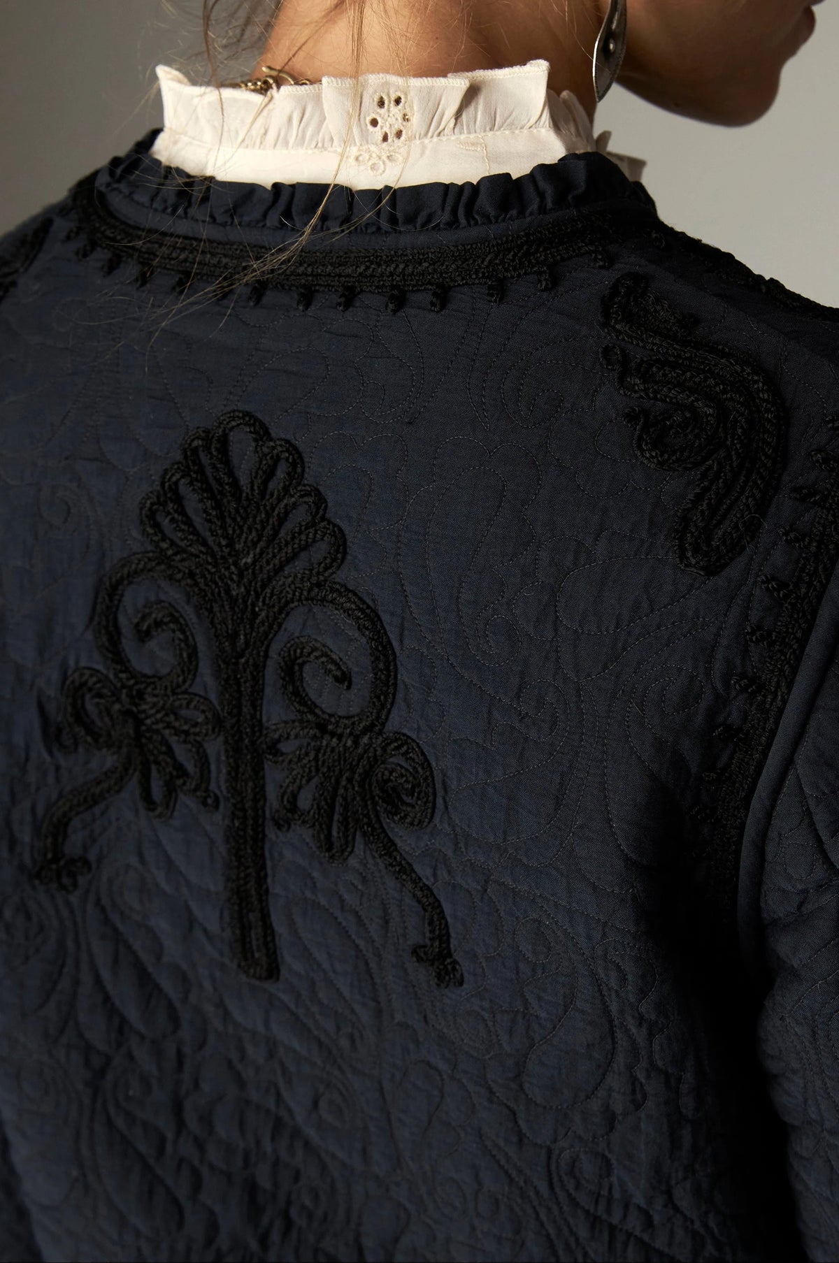 Maison Hotel Paco Ceniza Embroidered Jacket