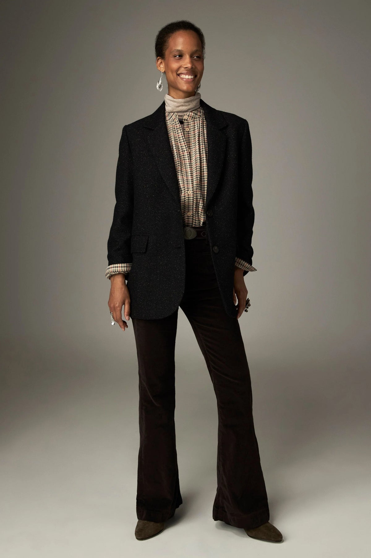 Maison Hotel Vera Rustic Plaid Blouse