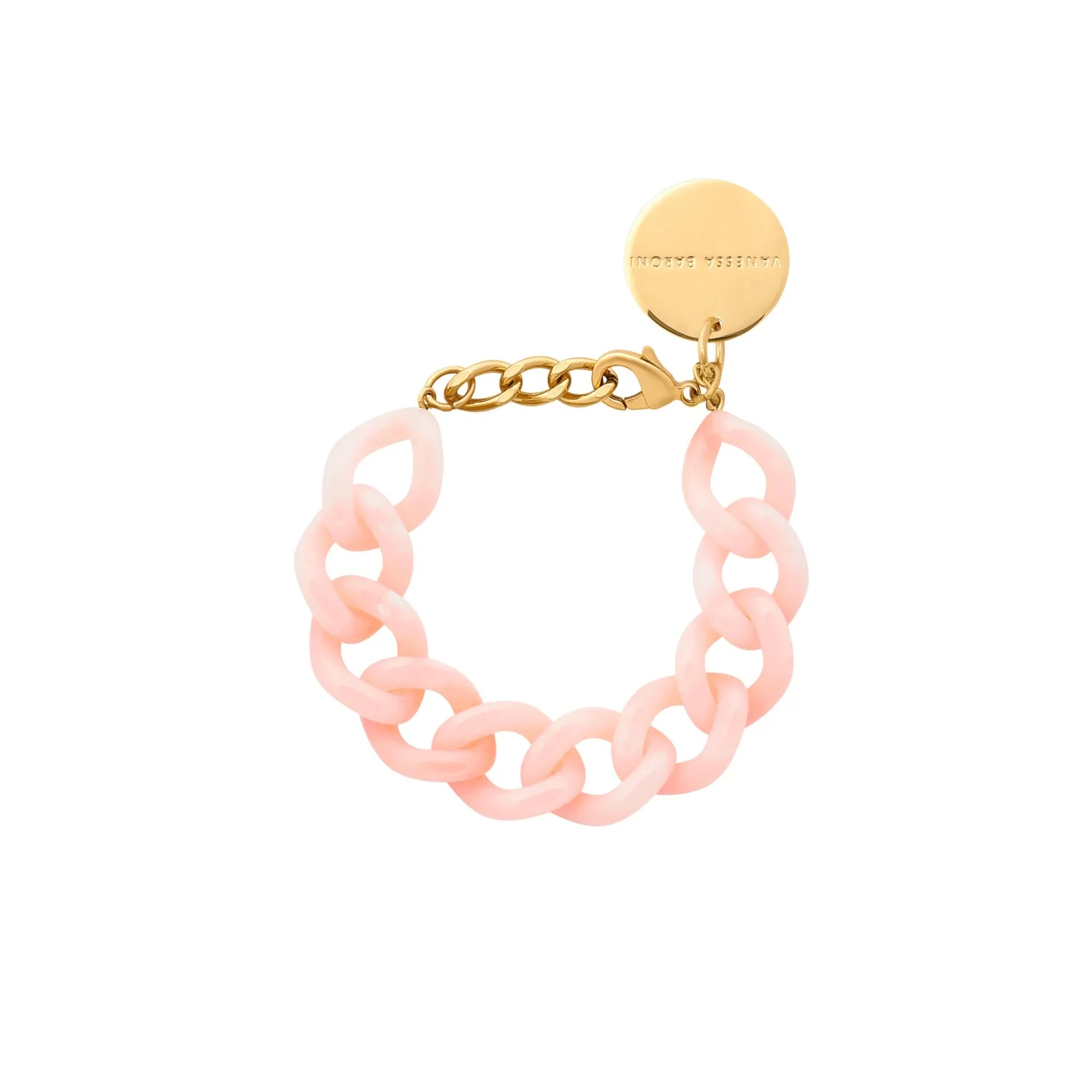 Vanessa Baroni Mini Flat Chain Peach Sorbet
