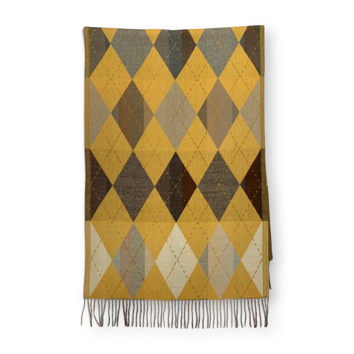 Precious Argyle Diamond Wool Blend Scarf