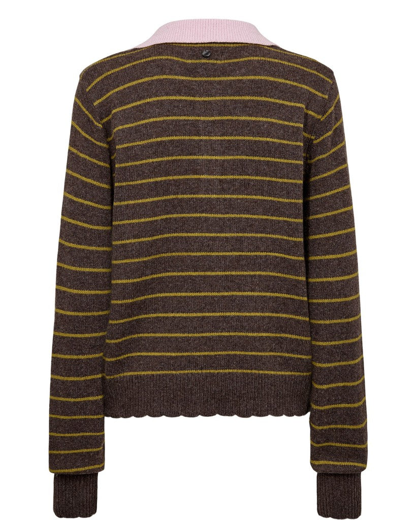 Numph Nulucinda Striped Polo Sweater