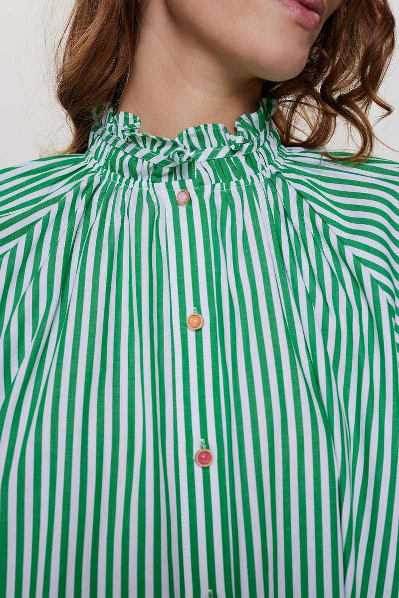Numph Nuerica Green Stripe Dress