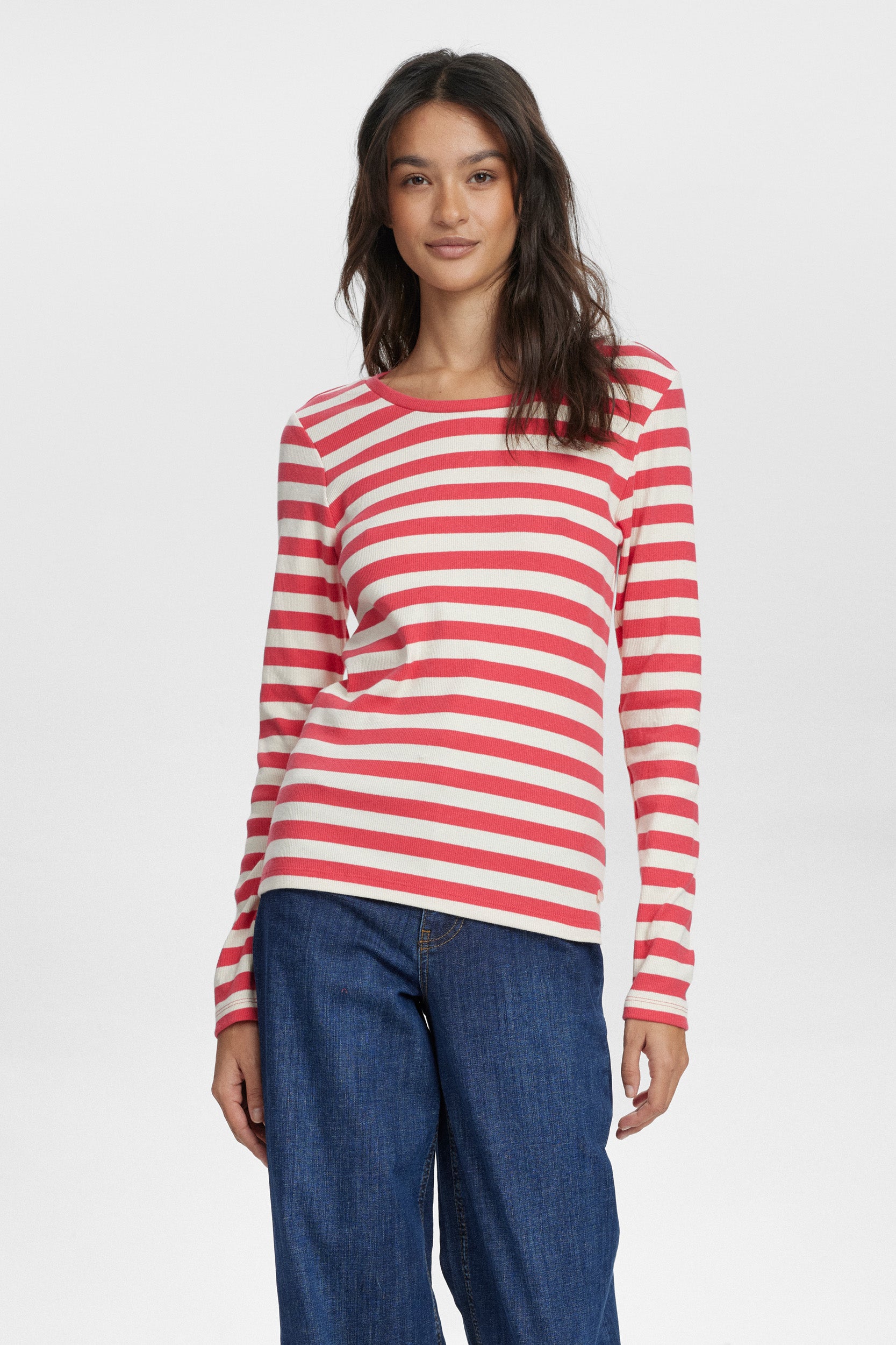 Numph Numixie Geranium Striped Tee