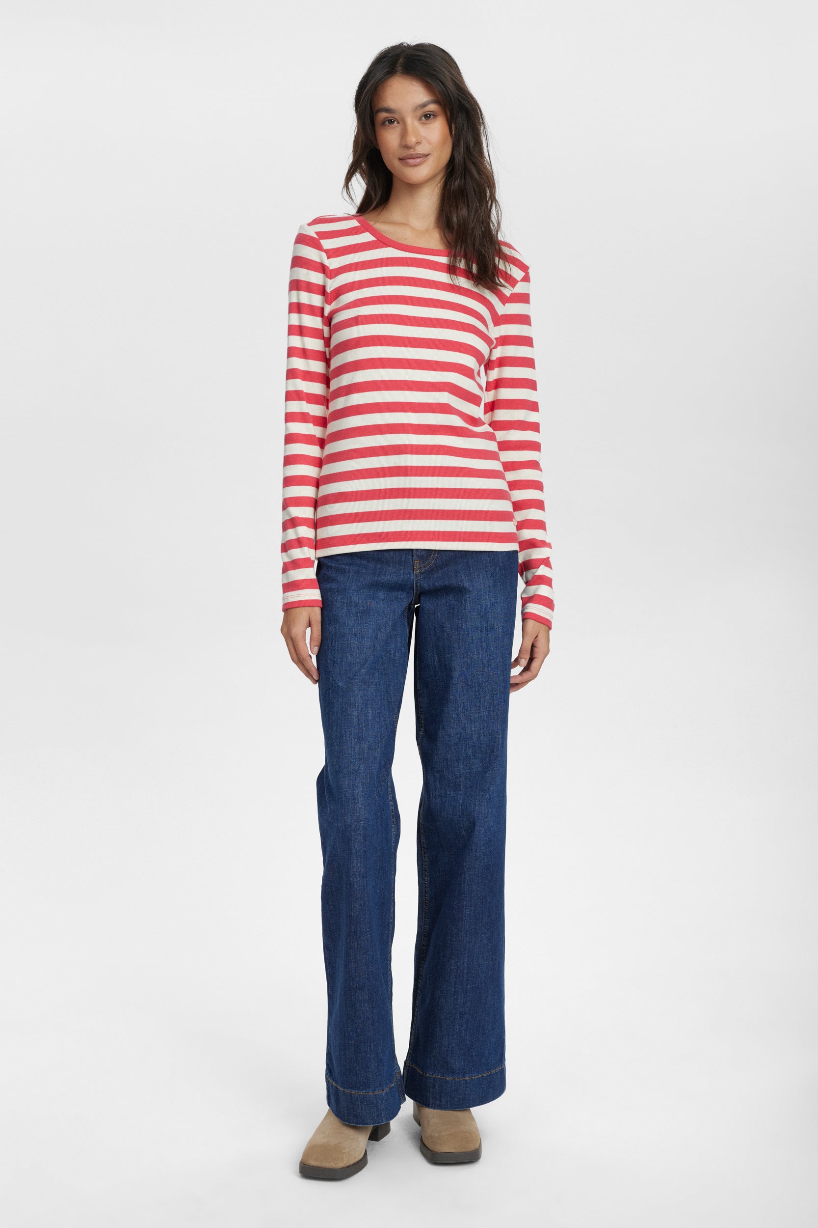 Numph Numixie Geranium Striped Tee