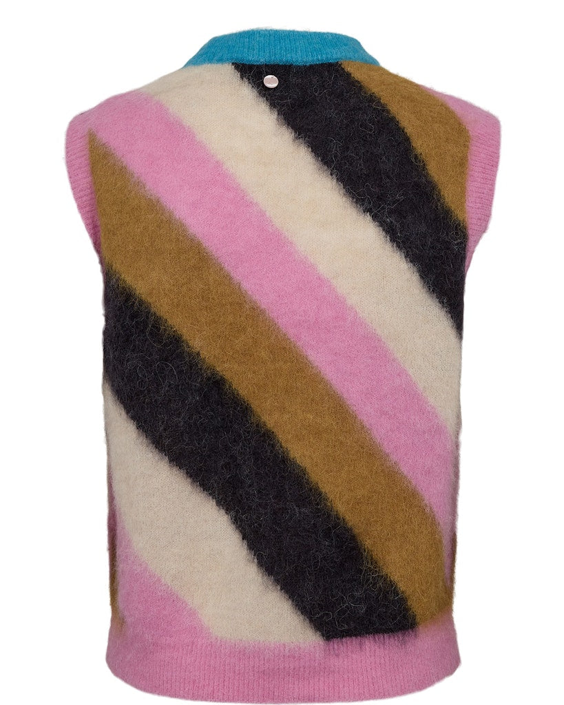 Numph Nusuri Multi Stripe Knitted Vest