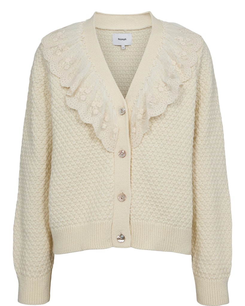 Numph Nujanie Cream Ruffle Cardigan