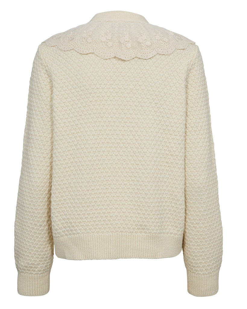 Numph Nujanie Cream Ruffle Cardigan