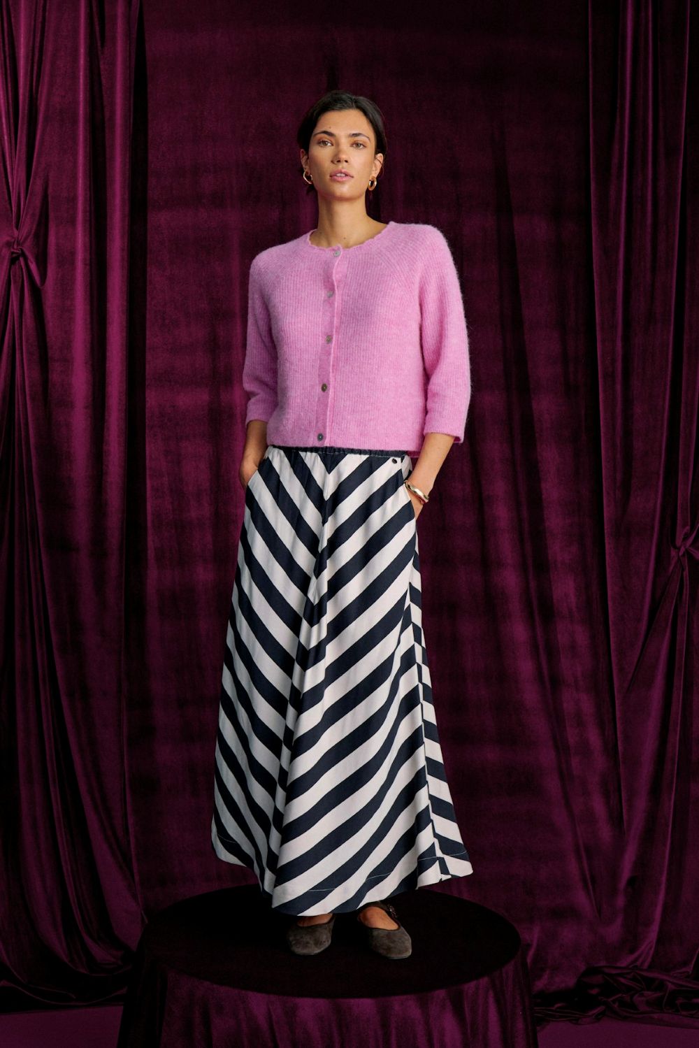 Numph Nuriette Selma Rib Pink Cardigan