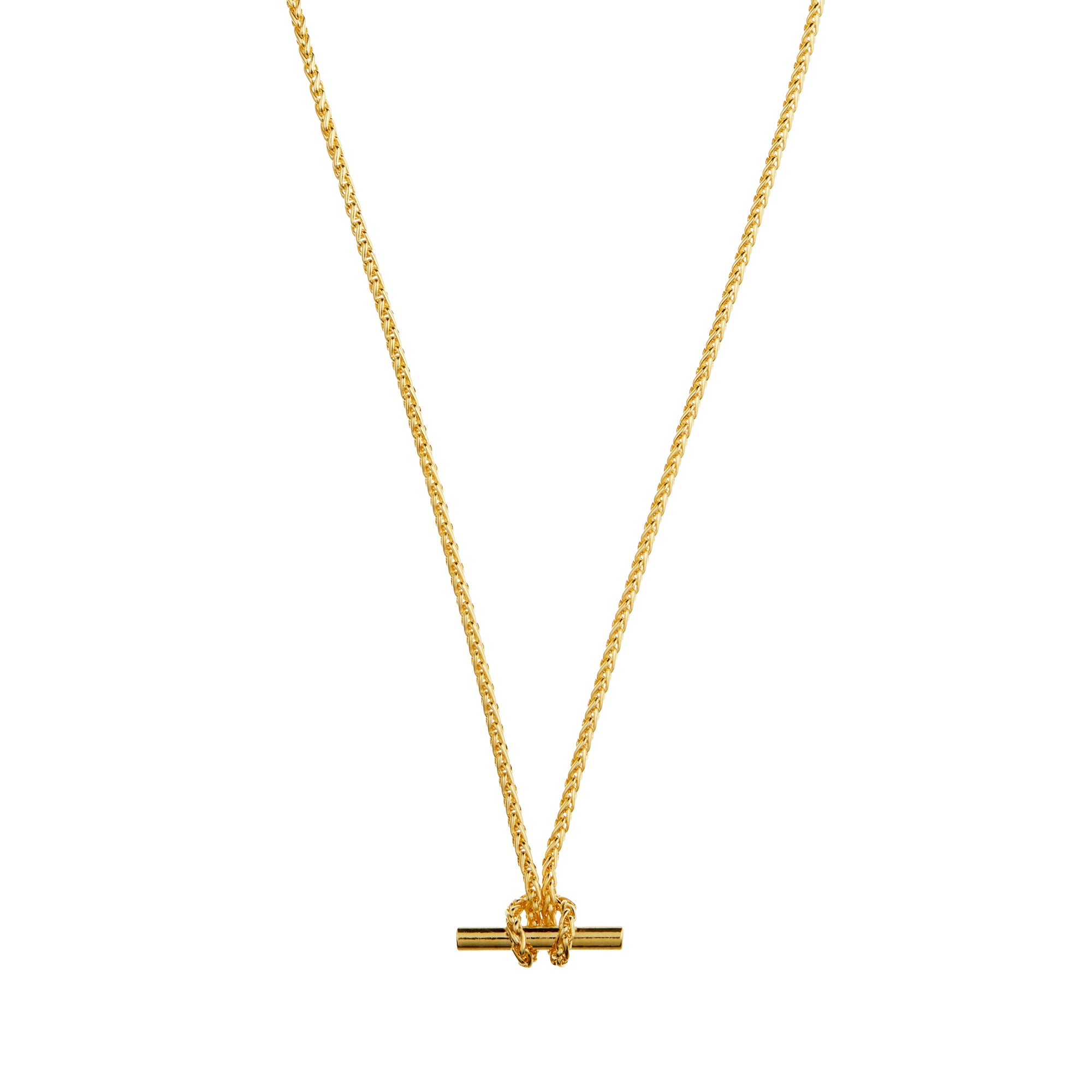 Orelia T Bar Gold Chain Knot Necklace