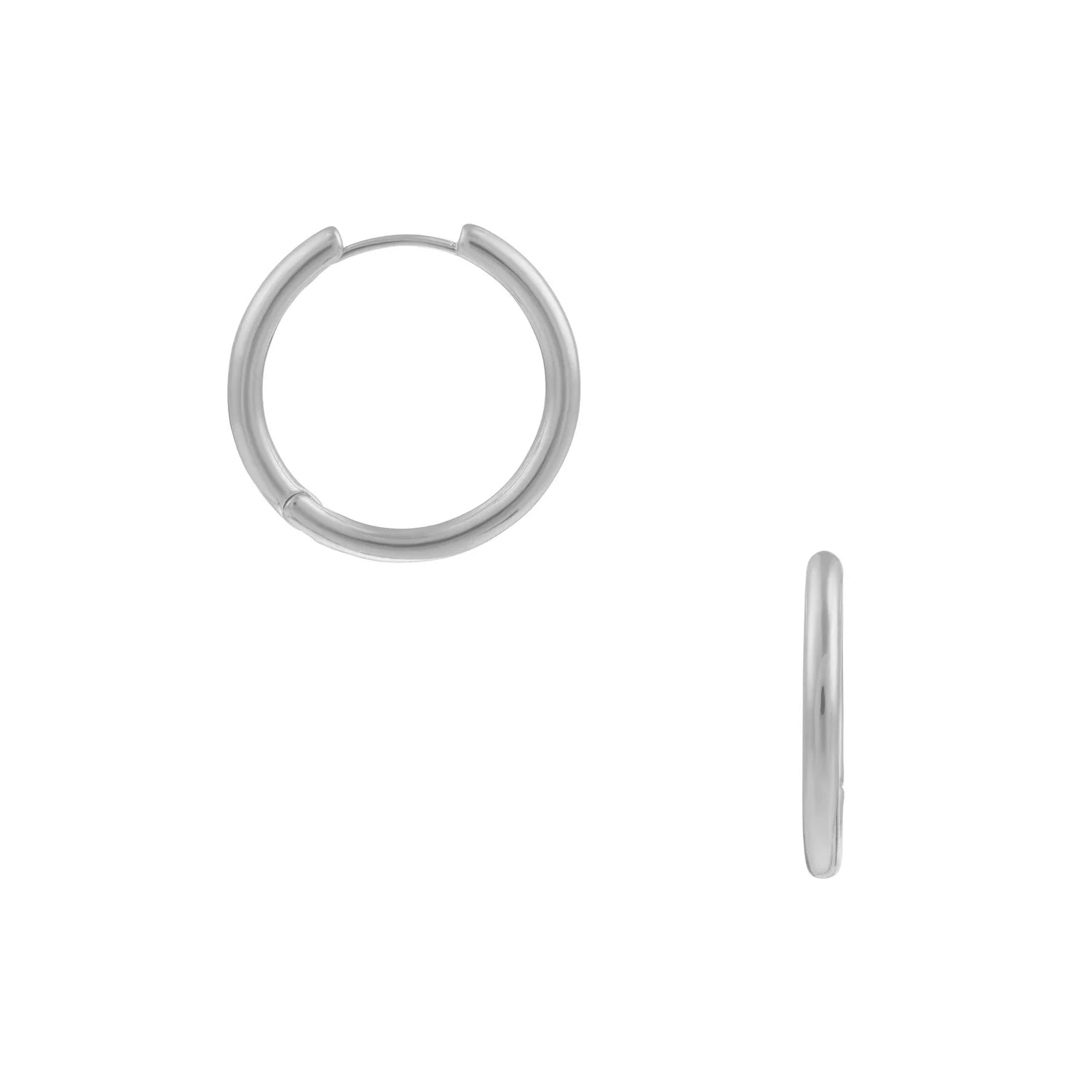 Orelia Everyday Elevated SIlver Hoop Earrings