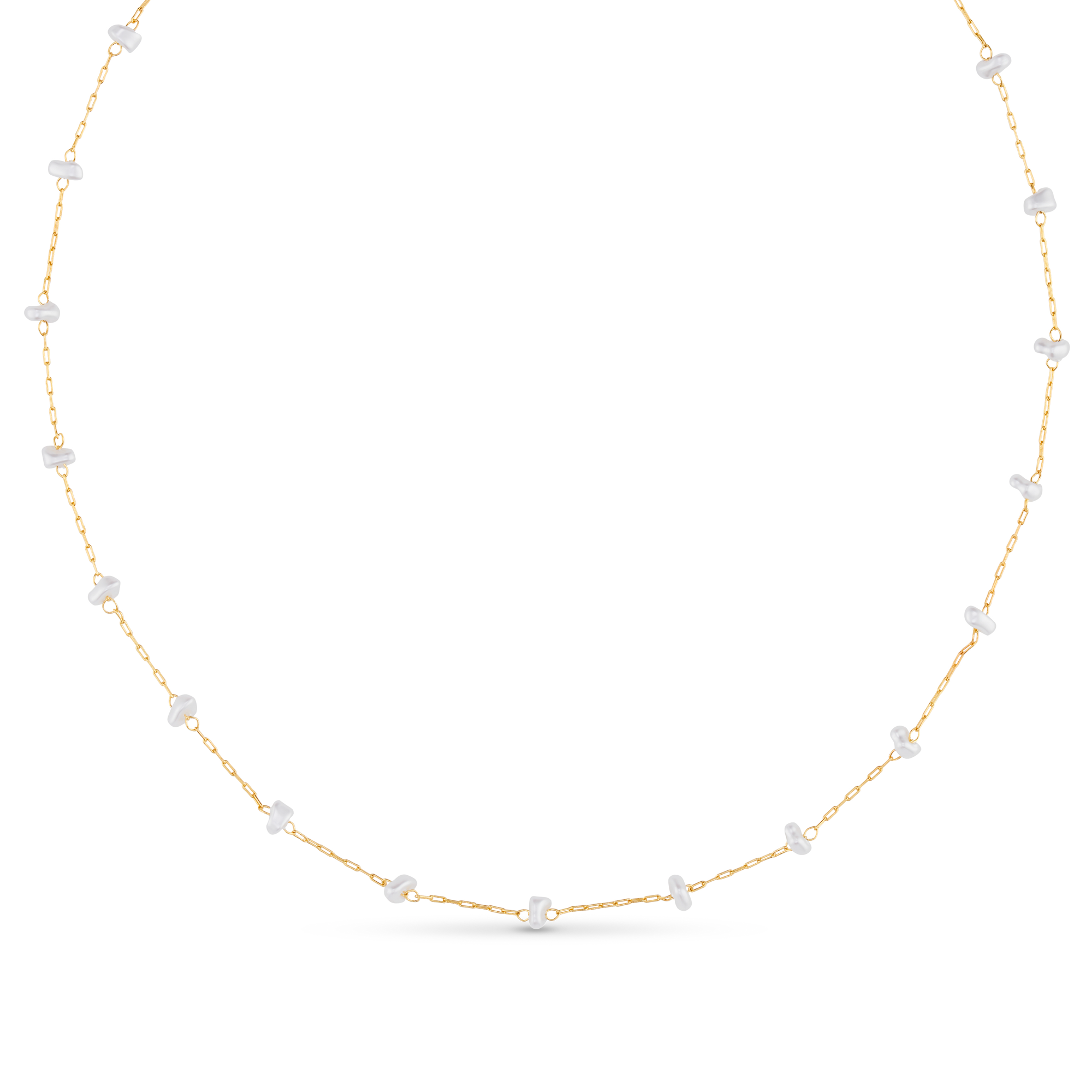 Orelia Pearl Stationed Chain Necklace