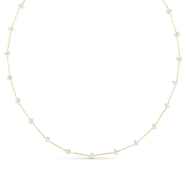 Orelia Pearl Stationed Chain Necklace