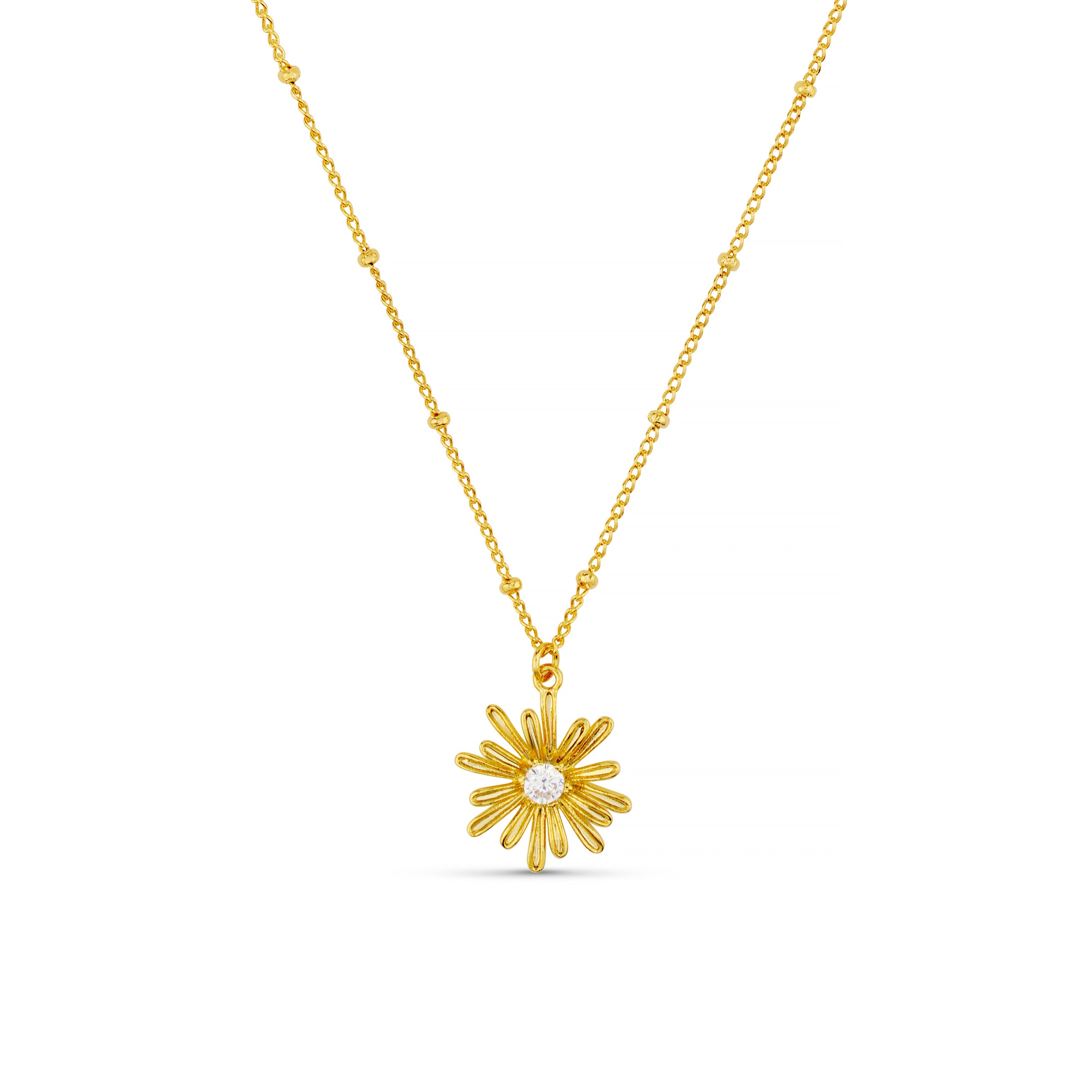 Orelia Crytal Daisy Charm Necklace