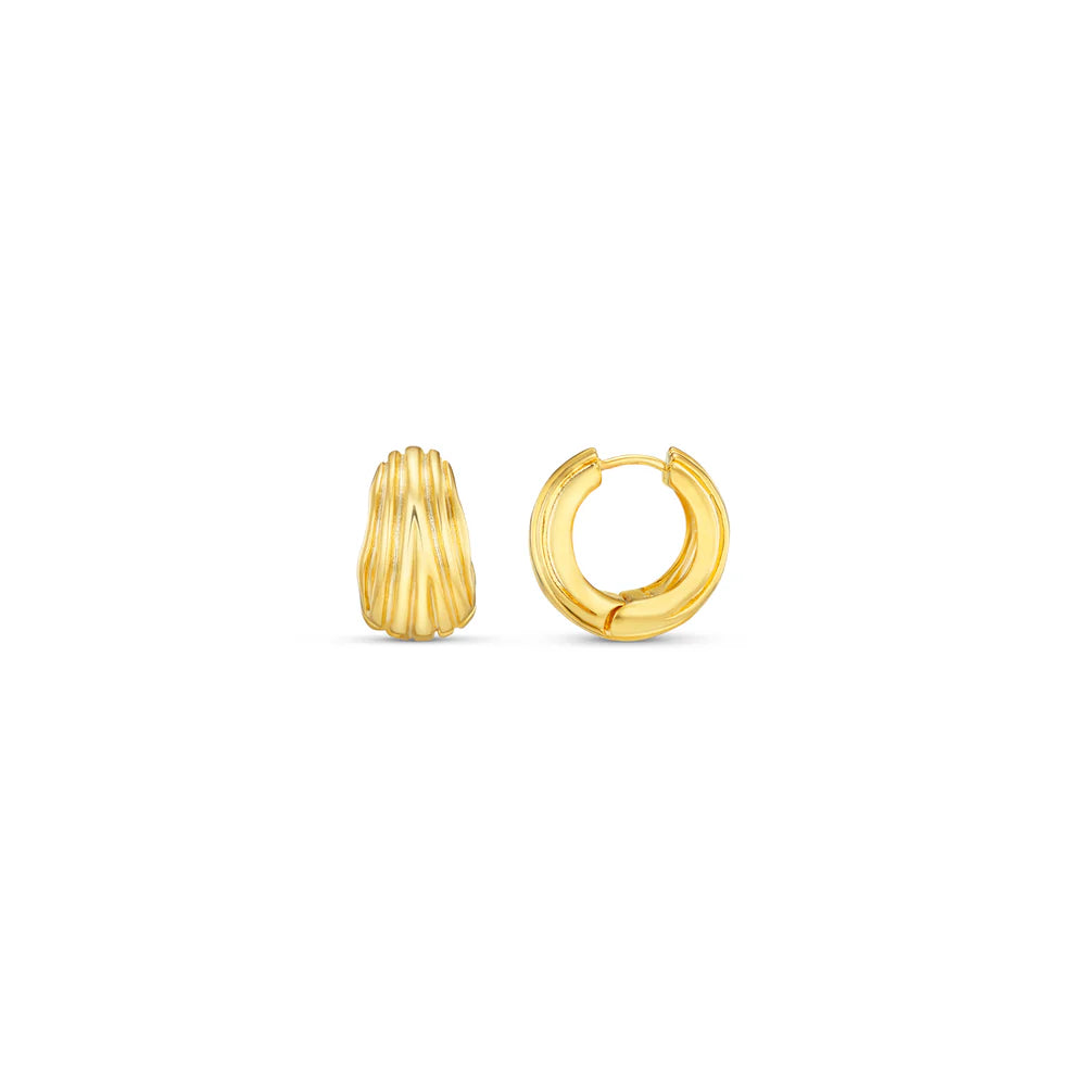 Orelia Textured Chunky Small Hoop Earrings