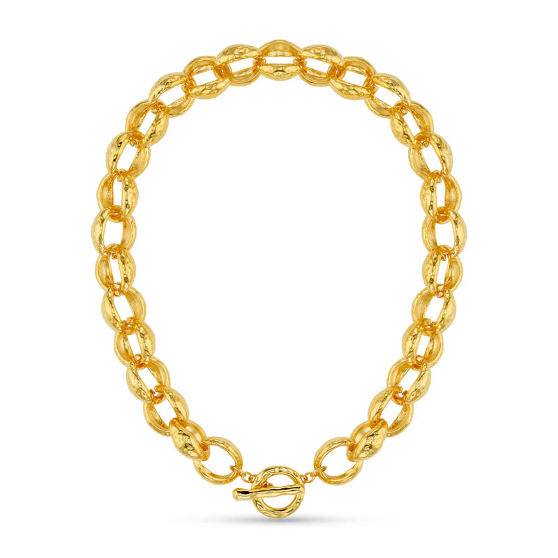 Orelia Textured Jumbo Link Necklace