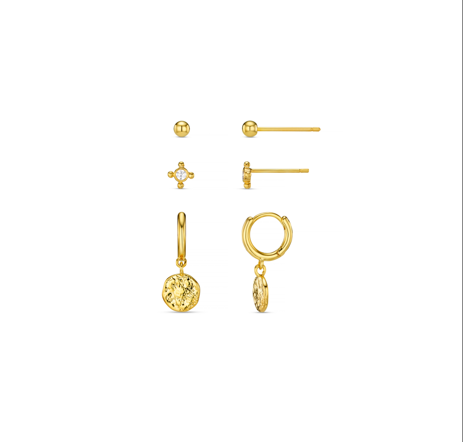 Orelia Mini Coin Hoop & Stud Earring