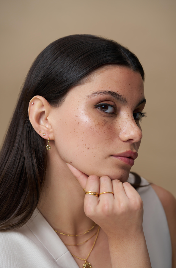 Orelia Mini Coin Hoop & Stud Earring