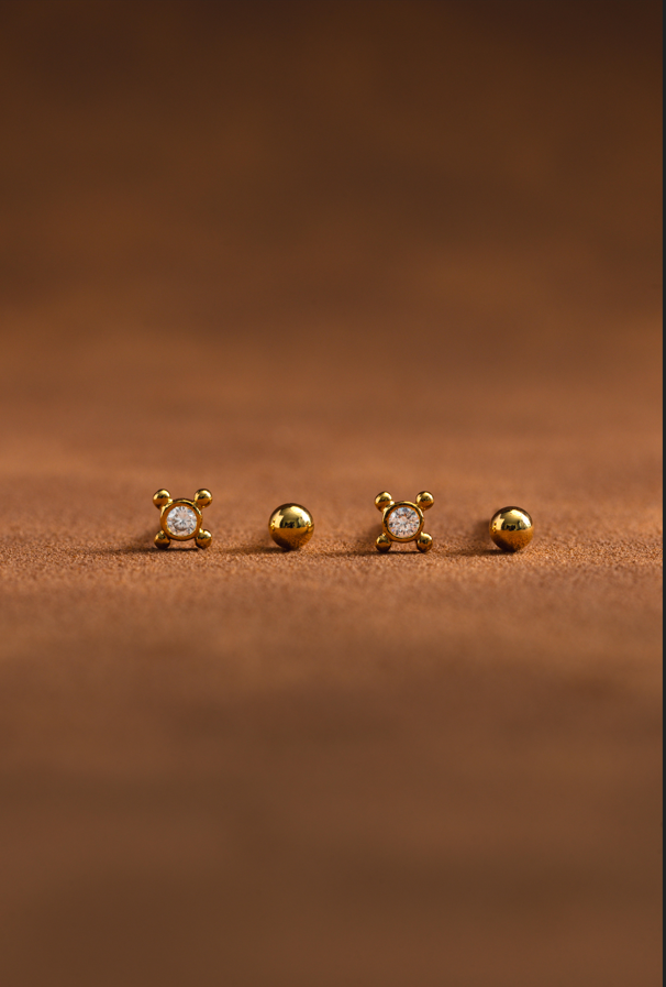 Orelia Mini Coin Hoop & Stud Earring
