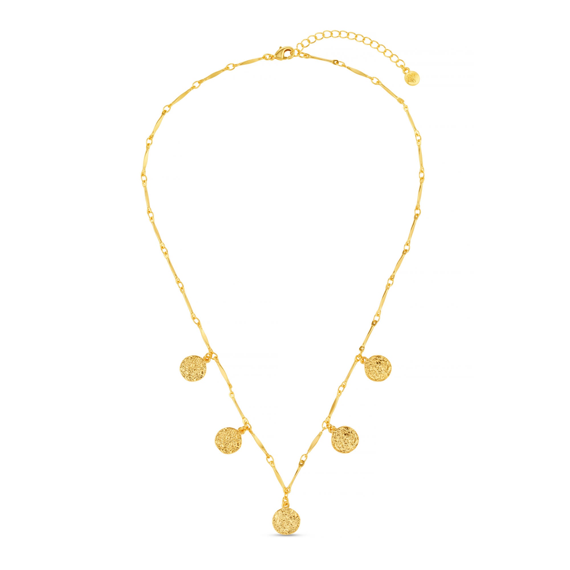 Orelia Molten Coin Multi Drop Necklace