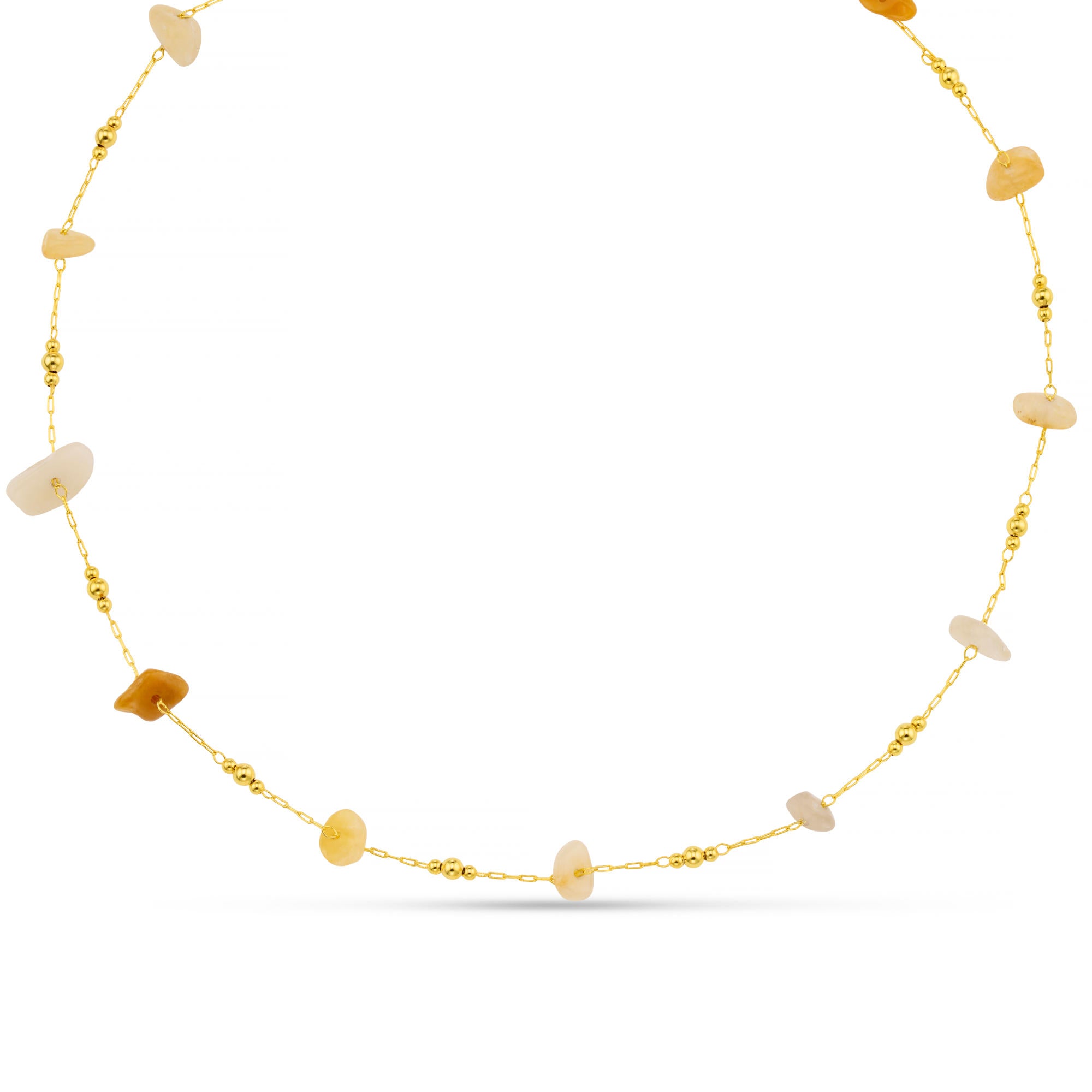 Orelia Mixed Semi Chip & Bread Necklace