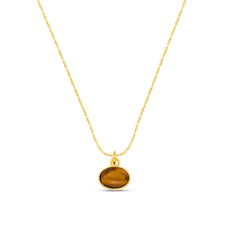 Orelia Tigers Eye Charm Necklace 