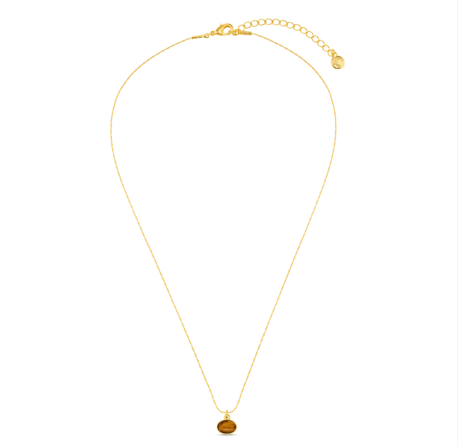 Orelia Tigers Eye Charm Necklace 