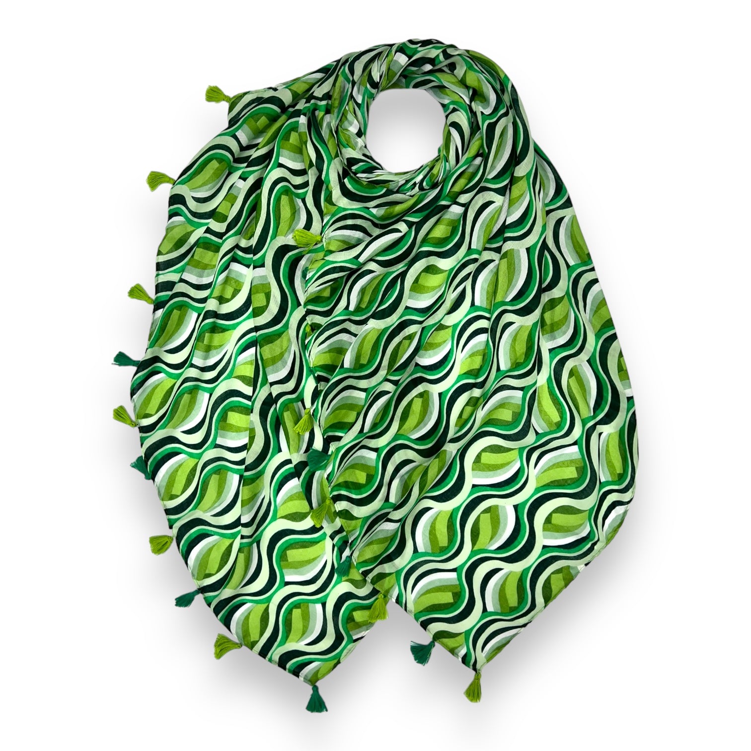 Precious Retro Swirl Print Scarf