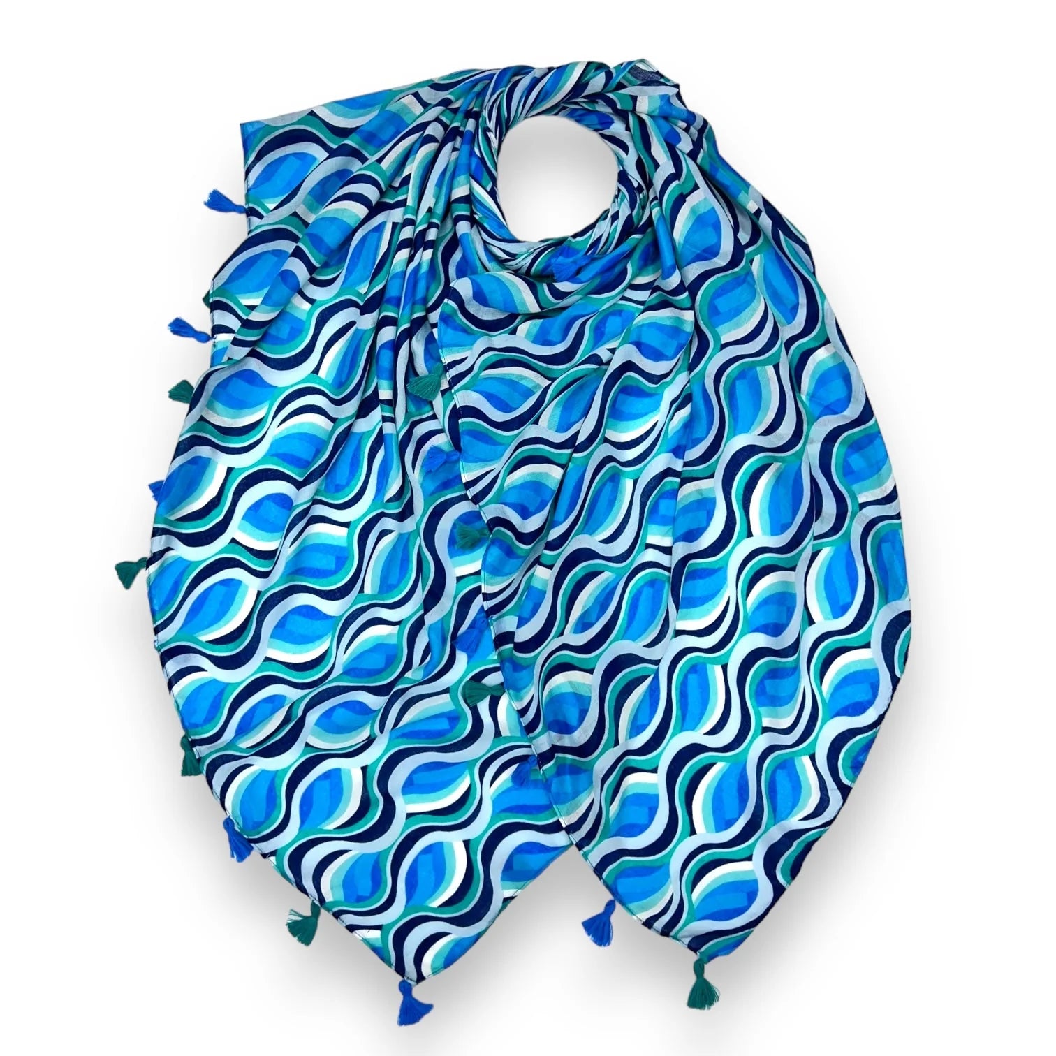 Precious Retro Swirl Print Scarf