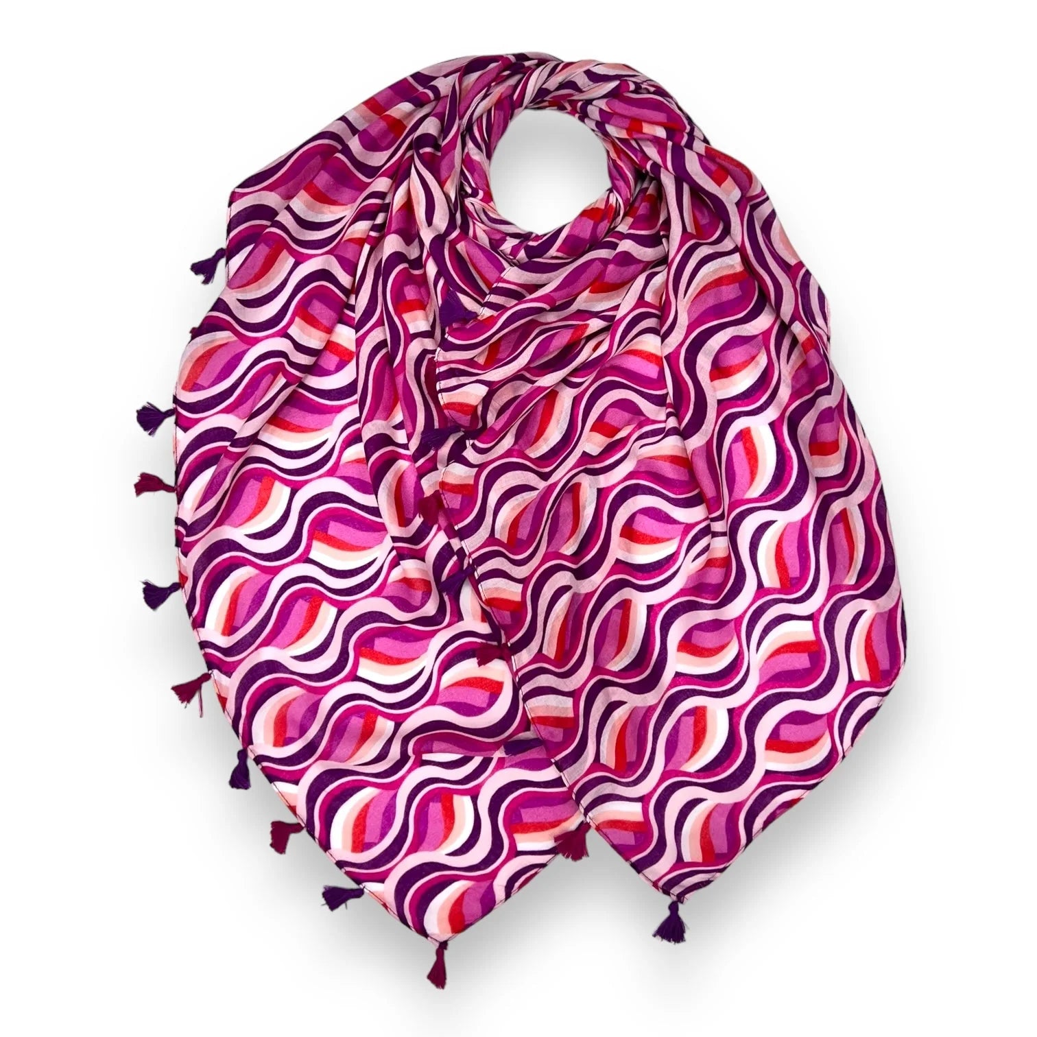 Precious Retro Swirl Print Scarf