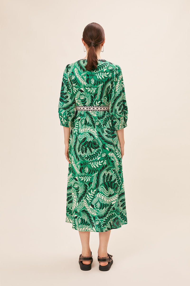 Suncoo Caberet Botanical Print Dress
