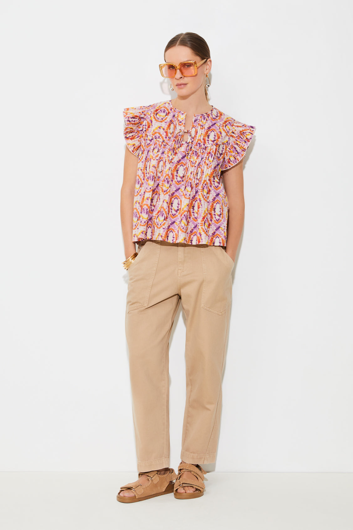 Suncoo Laurore Patterned Top