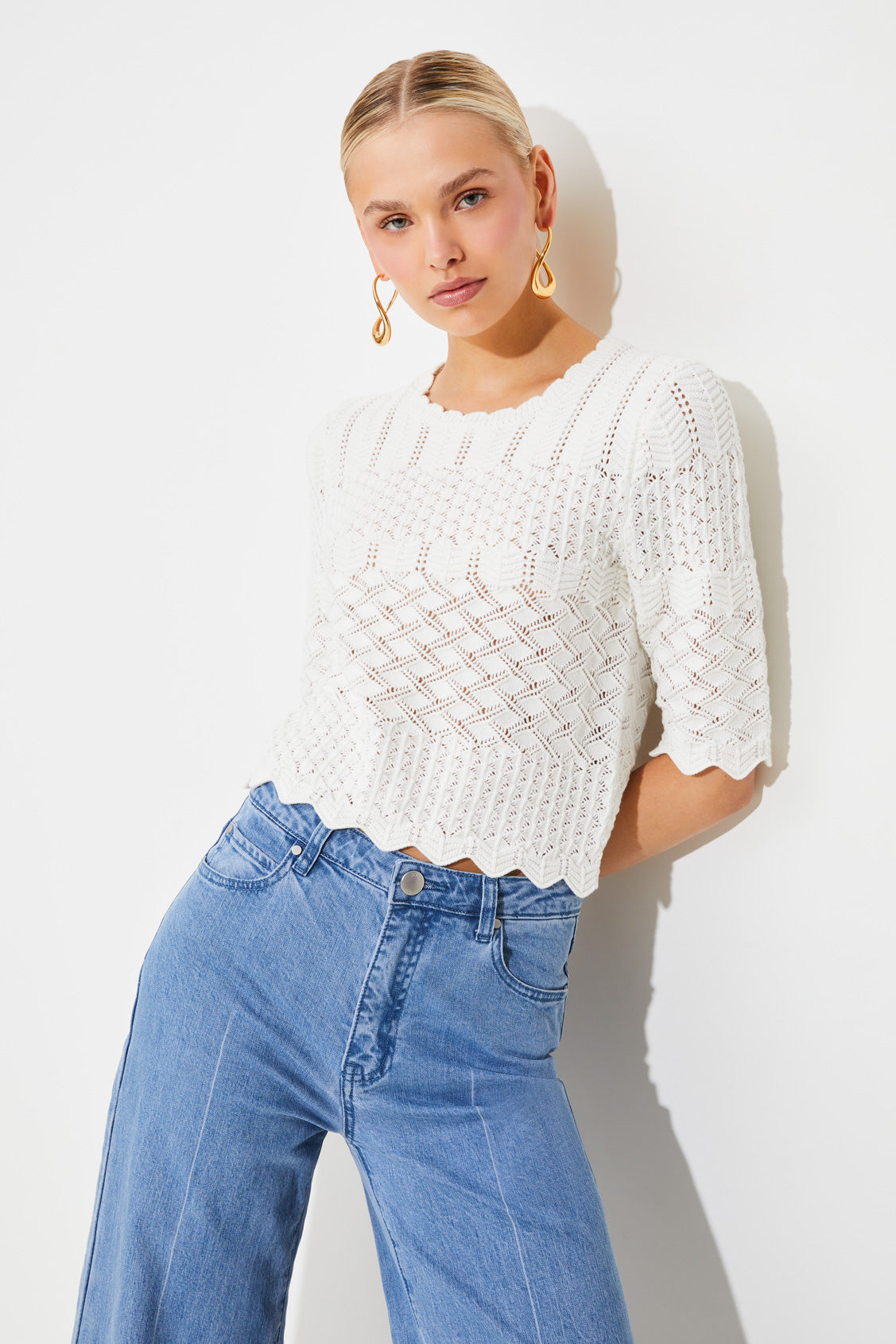 Suncoo Panach Lace Knit Top