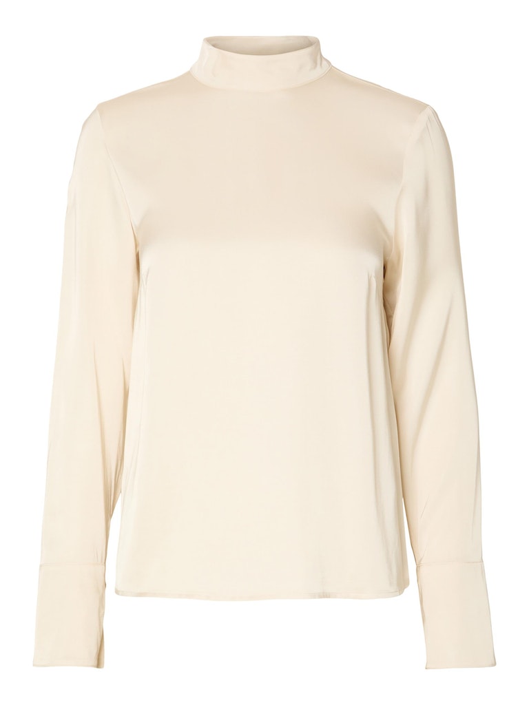 Selected Femme Ivy Cream Satin Top