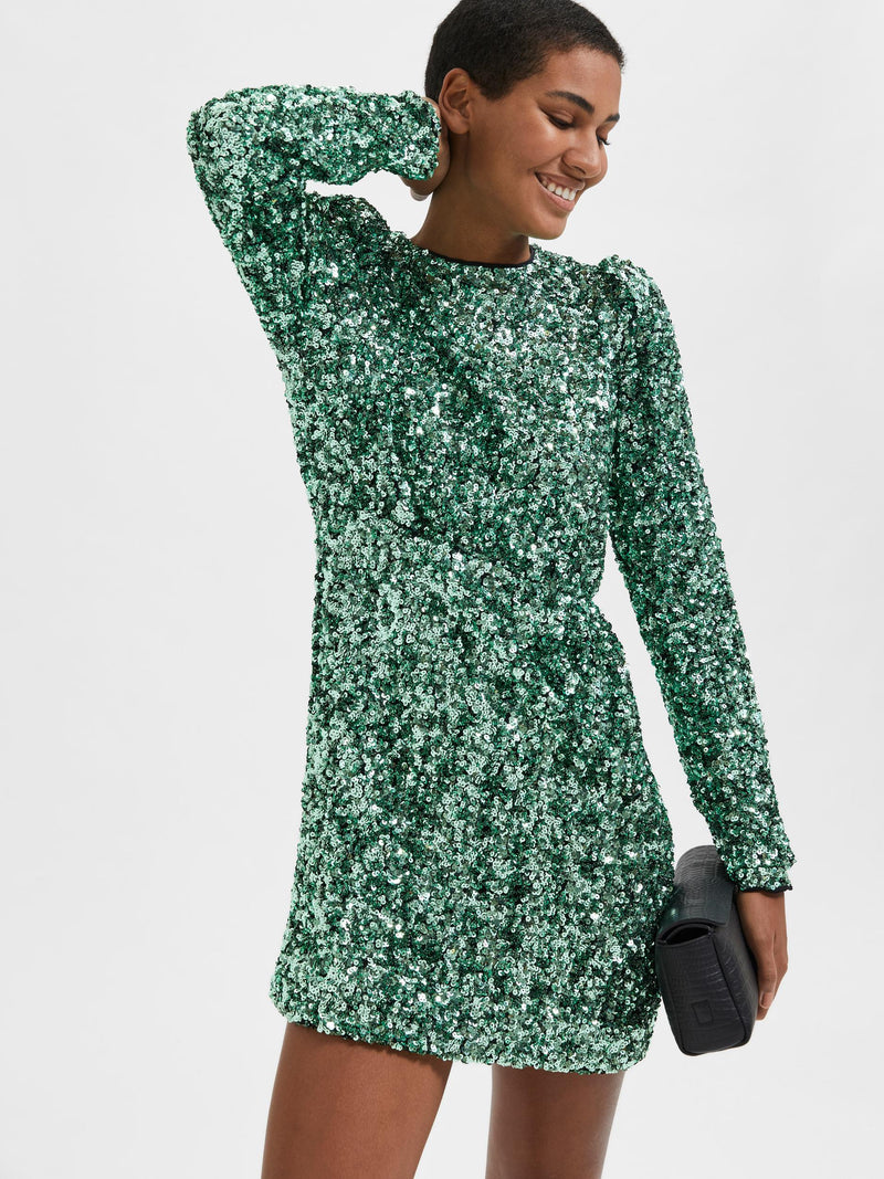 Selected Femme Colyn Green Sequins Dress